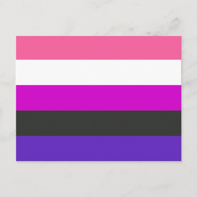 Könsfluid Prideflagga Vykort (Framsida)