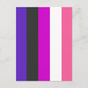 Könsfluid Prideflagga Vykort