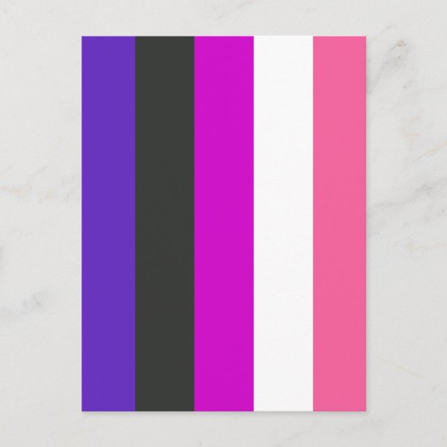 Könsfluid Prideflagga Vykort (Framsida)