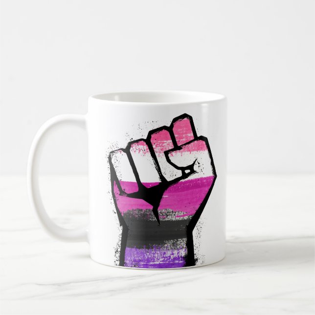 Könsfluid stolt fist kaffemugg (Vänster)