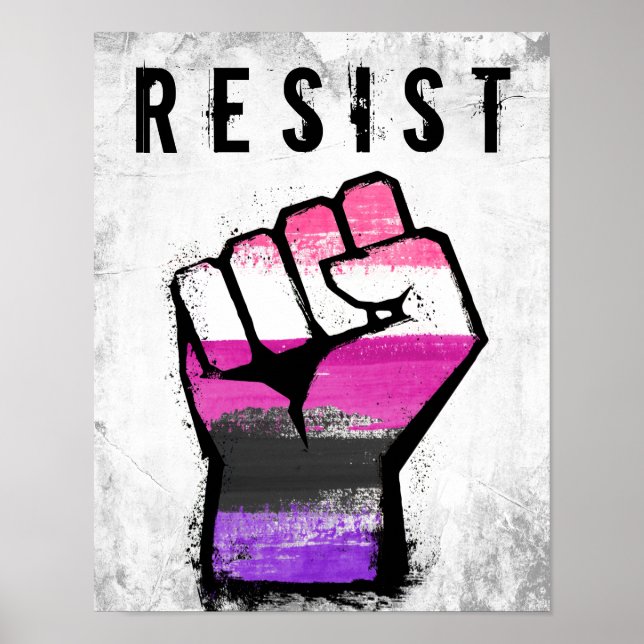 Könsfluid Stolt fist Poster (Framsidan)