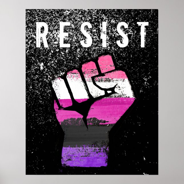 Könsfluid stolt fist poster (Framsidan)