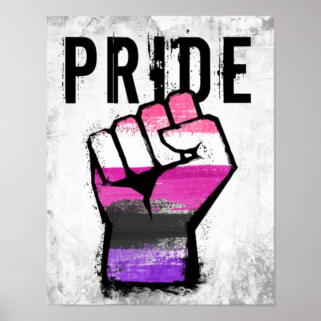 Könsfluid stolt fist poster (Framsidan)