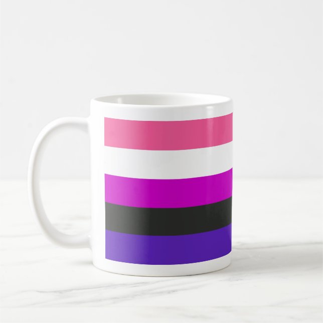 Könsfluid stoltighetsflagga kaffemugg (Vänster)