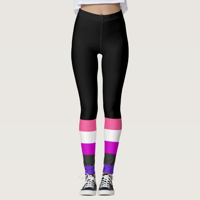 Könsfluid stoltighetsflagga leggings (Framsida)