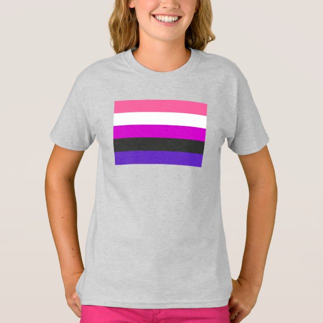 Könsfluid stoltighetsflagga t shirt (Framsida)