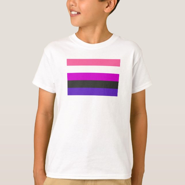 Könsfluid stoltighetsflagga t shirt (Framsida)