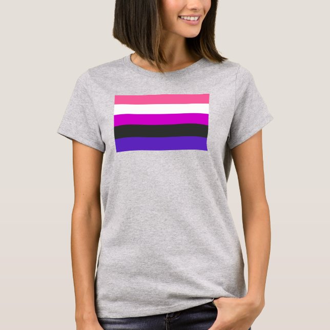 Könsfluid stoltighetsflagga t shirt (Framsida)