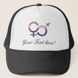 Könsfluid-symbol i Pride-flaggans färger Truckerkeps