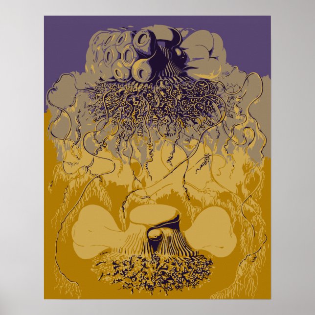 Konsformer på djuphavet, sifonophorae poster (Framsidan)