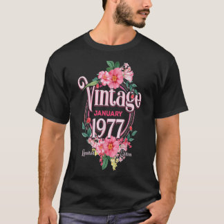 Könsgåva från födelsedagen, född i januari 1977 Bl T Shirt