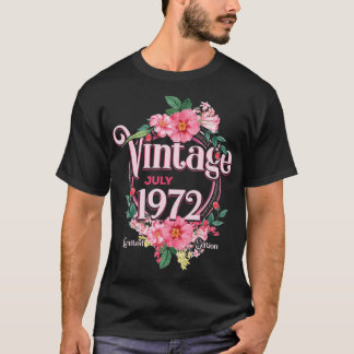 Könsgåva från födelsedagen född i juli 1972 Blommo T Shirt