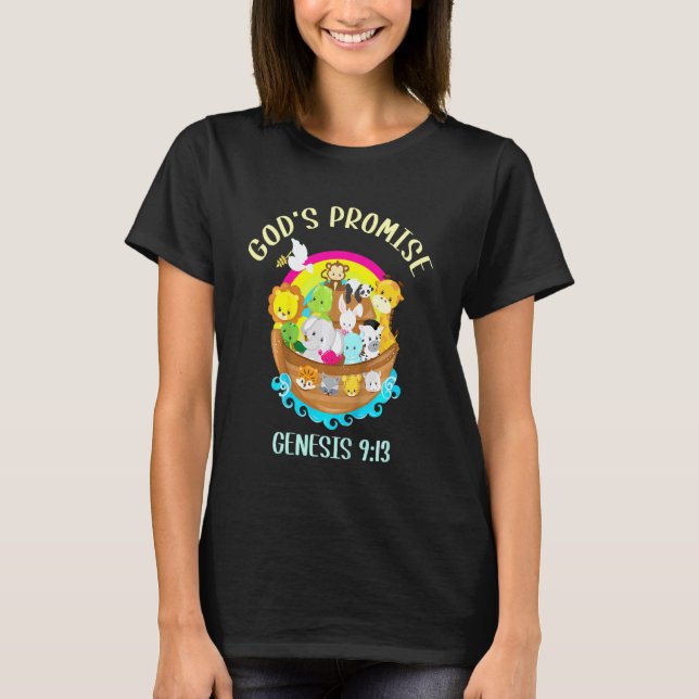 Könsgenesis 913 Gods Lomise Rainbow Bible Youth T Shirt (Framsida)