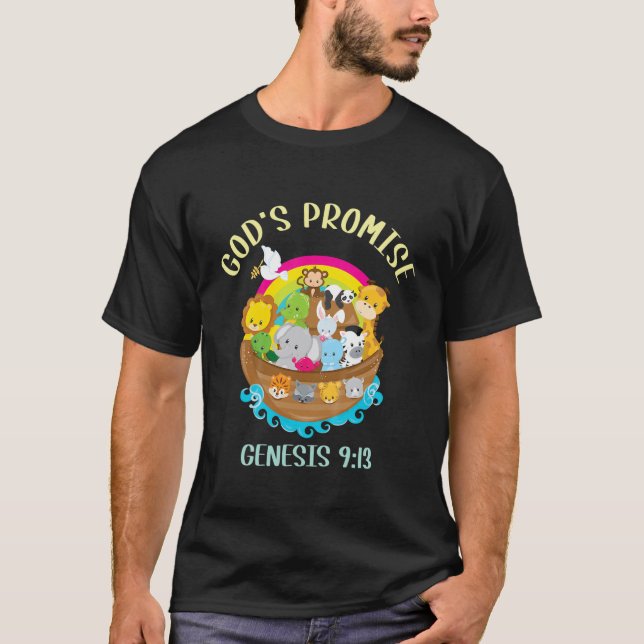 Könsgenesis 9:13 Guds löfte Regnbåge Bible Yout T Shirt (Framsida)