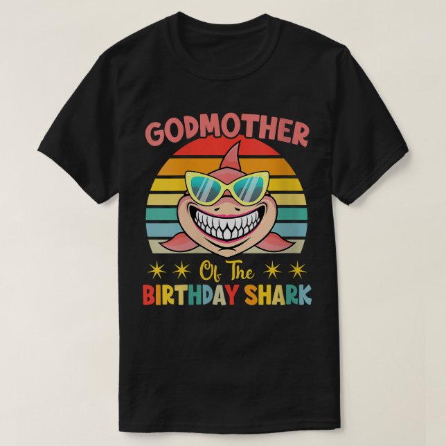 Könsgudmor från Hajs födelsedag T Shirt (Design framsida)