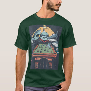 Könshajar som spelar Bassäng Billard VNeck T Shirt