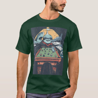 Könshajar som spelar Bassäng Billard VNeck T Shirt