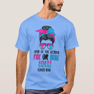 Könshållare för gendernas rosa eller blått gender t shirt