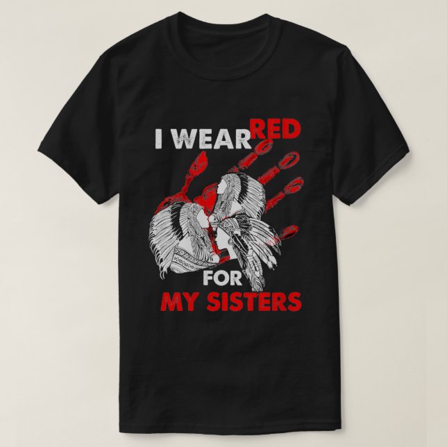 Könsintern amerikan I Bära Red för min syster V T Shirt (Design framsida)