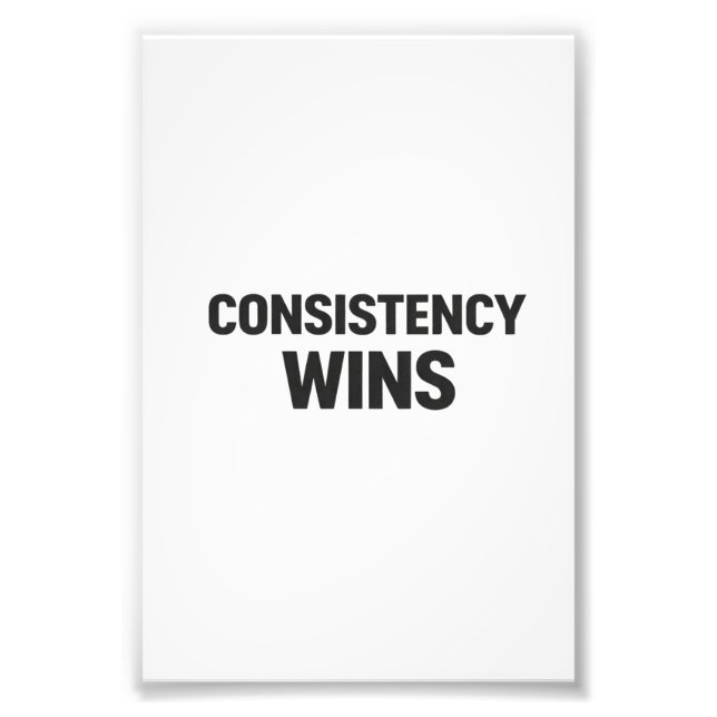 Konsistens Vinner – Minimal Motivationsaffisch Fototryck (Framsidan)