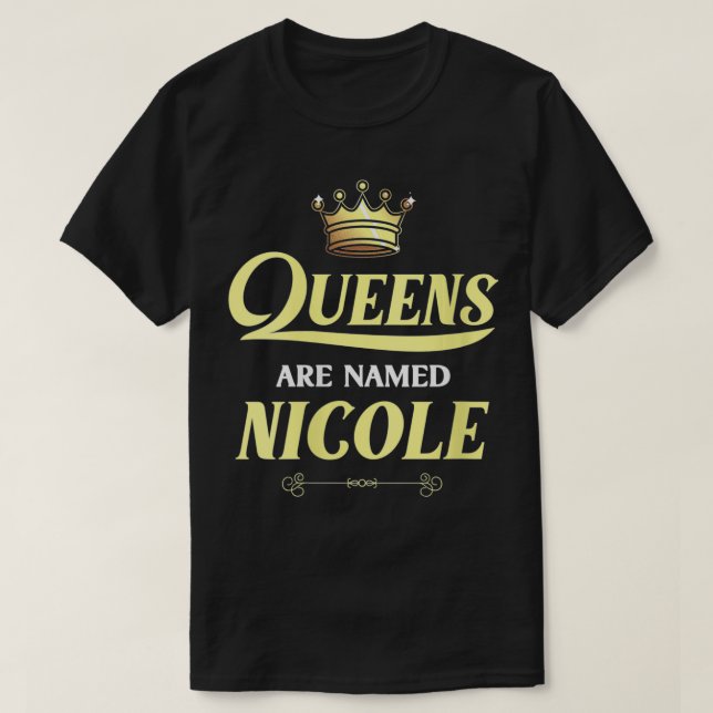 Könskö heter NICOLE Gift Personlig F T Shirt (Design framsida)