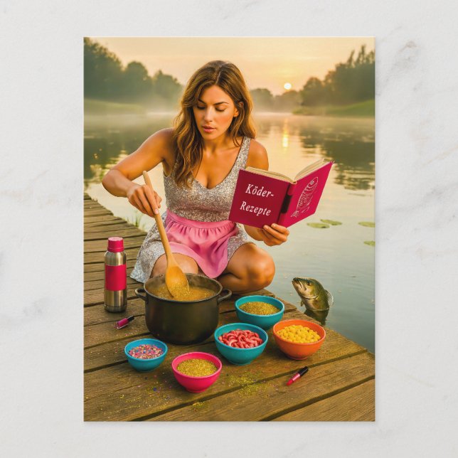 Könsmatande Glitter Bait för frish på Dock Helg Vykort (Framsida)