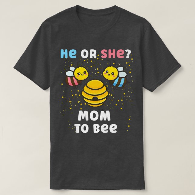 Könsmatchande Gender i Baby visar att han eller ho T Shirt (Design framsida)
