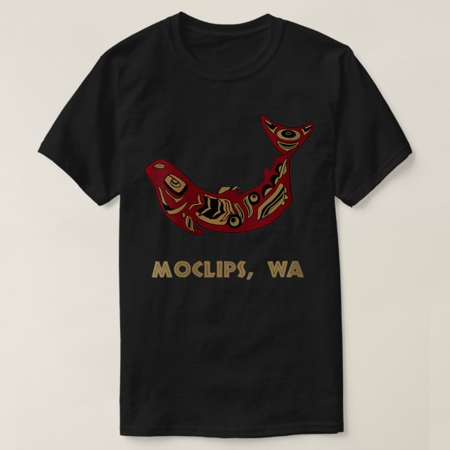 Könsmatriser WA Native Indian Salmon Fi T Shirt (Design framsida)