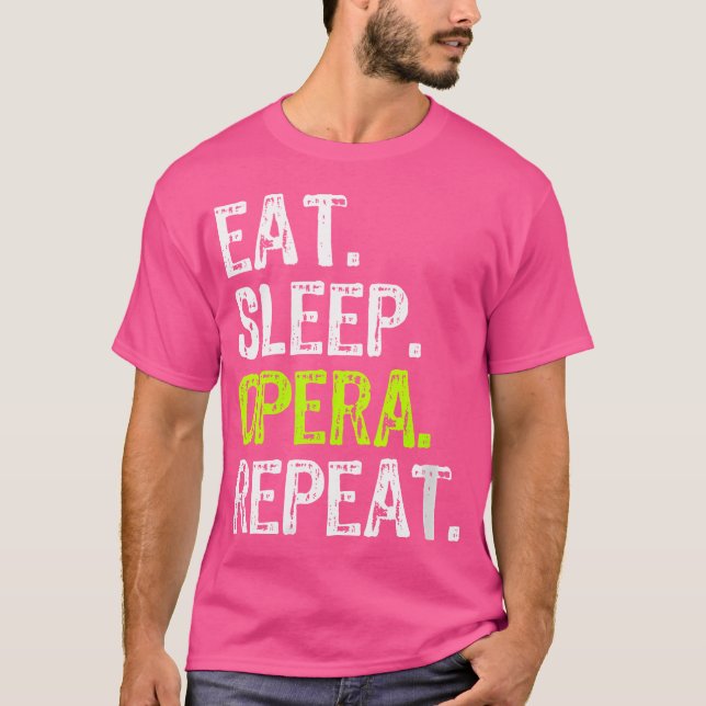 Könsmatta viloläge Opera Repeat Singer Funny Älska T Shirt (Framsida)