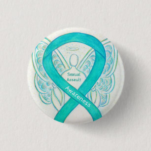 Könsmedveten medvetandegörande Angel Ribbon Pin Knapp