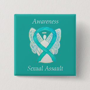 Könsmedveten medvetandegörande Angel Ribbon Pin Knapp