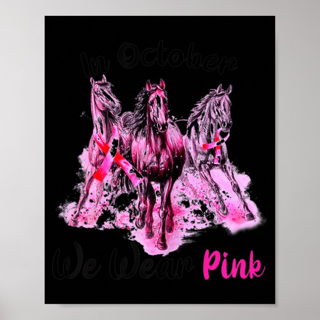 Könsmedvetenhet i oktober vi Bäror Rosa Horse Bre Poster (Framsidan)