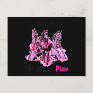 Könsmedvetenhet i oktober vi Bäror Rosa Horse Bre Vykort