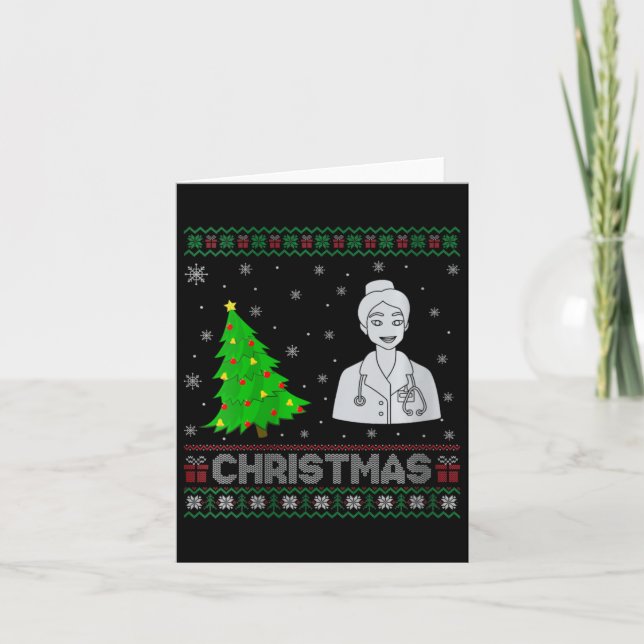 Könsnärare Julafton Träd Lighting Ugly Kort (Framsida)