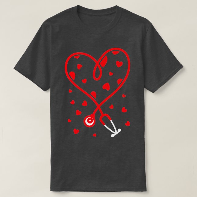 Könsnäring Stethoscope Hjärtat Alla hjärtans dag N T Shirt (Design framsida)
