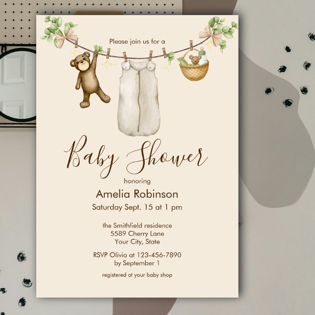 Könsneutral akvarell Boho Baby Shower  Inbjudningar (Skapare uppladdad)