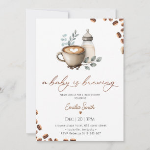 Könsneutral baby shower för Baby Coffee Bean Inbjudningar