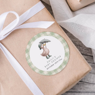 Könsneutral baby shower för lilla ankungen runt klistermärke