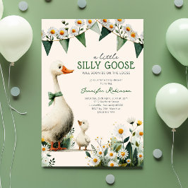 Könsneutral baby shower för Silly Goose Inbjudningar