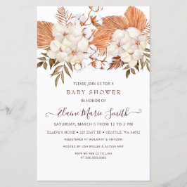 Könsneutral baby shower-inbjudan för budget Pampas