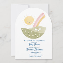 Könsneutral baby shower-inbjudan Little Lamb Inbjudningar
