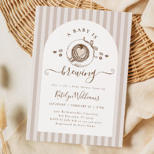 Könsneutral baby shower-inbjudan med kaffetema inbjudningar