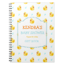 Könsneutral baby shower med gummianka anteckningsbok