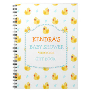 Könsneutral baby shower med gummianka anteckningsbok