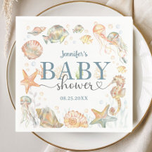 Könsneutral baby shower med havet som tema