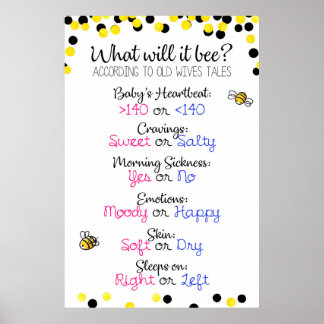 Könsneutral babyduschskylt poster