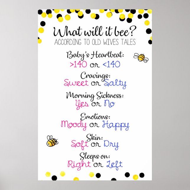 Könsneutral babyduschskylt poster (Framsidan)