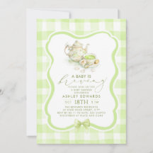 Könsneutral babyshower Matcha Tekalk