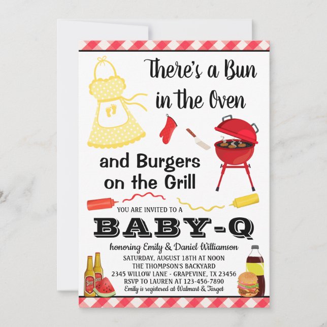 Könsneutral BBQ Baby Shower-inbjudan Inbjudningar (Framsida)