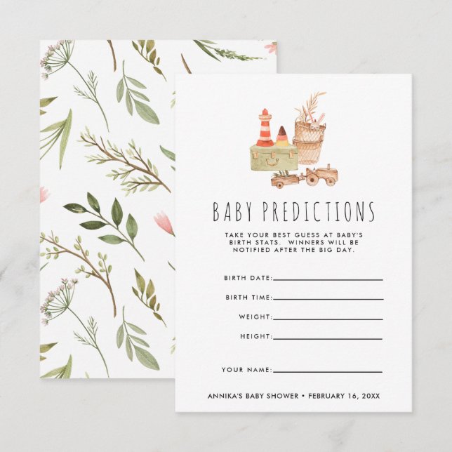 Könsneutral | Boho Baby Shower Gissningslek Inbjudningar (Fram/baksida)